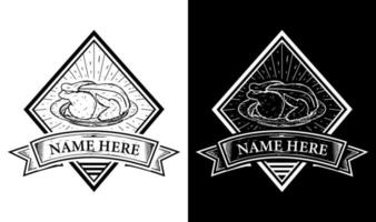 Elegant restaurant Vintage Retro Badge Label Emblem Logo design inspiration vector