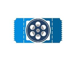 Cinema ticket with roll film inside vector