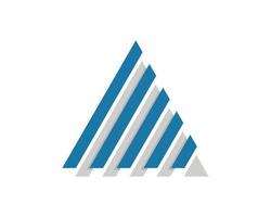 Abstract blue and silver triangle stripes vector