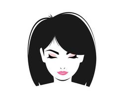 Beauty woman face vector illustration