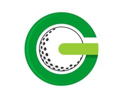 G Letter with golf ball inside vector