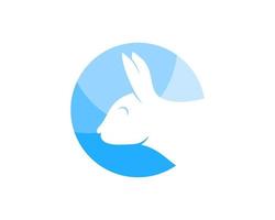 Abstract circle shape with rabbit inside vector