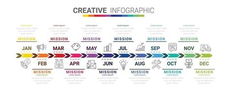 Infographics element design for all month vector