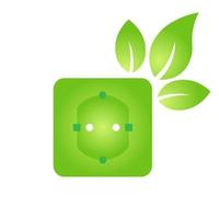 Eco socket plug charging icon vector