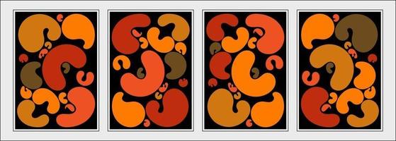 conjunto de cuatro artes de decoración temáticas abstractas únicas y hermosas con colores lujosos. vector. adecuado para la decoración de paredes o como elemento de diseño vector