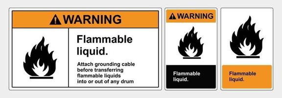 Safety sign  Flammable liquid vector