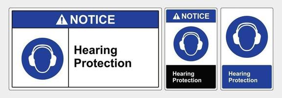 aviso de protección auditiva vector