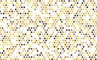 Dark Yellow, Orange vector background with hexagons.