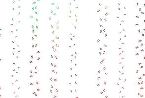 Light Green, Red vector backdrop with music notes.