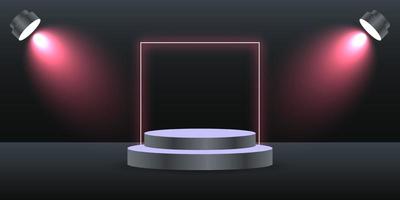 Podium background with lights illustration template design vector