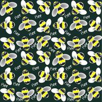 Bee seamless pattern, cute insect for kids vector