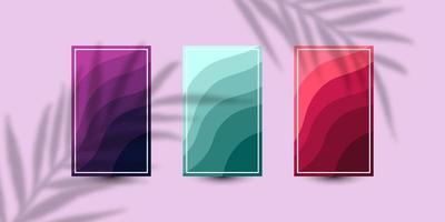 Set abstract waves background template design vector