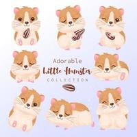 Adorable little hamster clipart collection vector