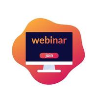 webinar, join online training, vector