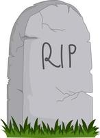 Cartoon Gravestone isolated on white background vector