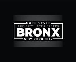 Bronx New York City Typography T-shirt Design vector