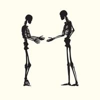 Skeleton Handshake with another skeleton free vector