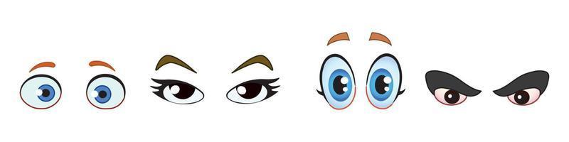 ojos divertidos dibujos animados vector set
