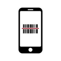 Phone icon Telephone icon symbol with barcode for app and messenger vector