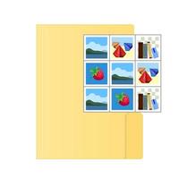 File computer folder with pictures icon isolated on white background vector