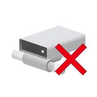 Volumetric hard disk or disk drive icon on is offline or disable vector