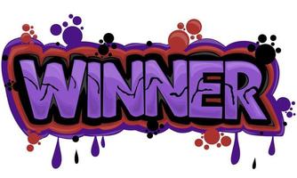 WINNER writing graffiti design on a white background vector