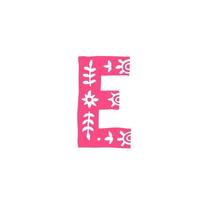 Pink letter with ornament. Applique for clothes. Logo for the company. vector