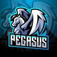 diseño de logotipo de mascota pegasus esport vector