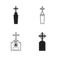 Plantilla de diseño de ilustración de vector de icono de cementerio cristiano