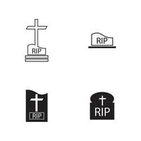 Plantilla de diseño de ilustración de vector de icono de cementerio cristiano