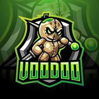 diseño de logotipo de mascota voodoo esport vector