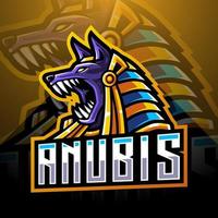 diseño del logotipo de la mascota de anubis head esport vector