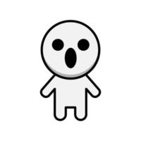 Cute cartoon scary ghost on white background vector