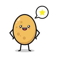 Cartoon cute potato being the champion on a white background vector