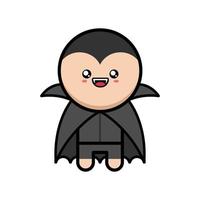 Cute cartoon scary dracula on white background vector