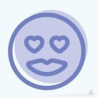 Icon Emoticon Love - Two Tone Style vector