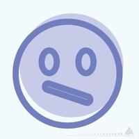 Icon Emoticon Wondering - Two Tone Style vector