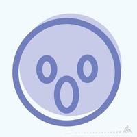 Icon Emoticon Scared - Two Tone Style vector