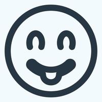 Icon Emoticon Tongue - Line Cut Style vector