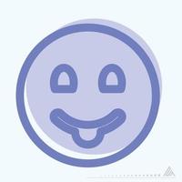 Icon Emoticon Tongue - Two Tone Style vector