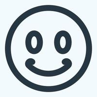 Icon Emoticon Smiley - Line Cut Style vector