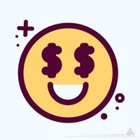 icono emoticon dinero - mbe syle vector