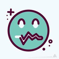 icono emoticon preocupado - mbe syle vector