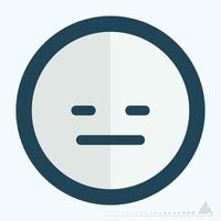 Icon Emoticon Straight Face - Flat Style vector