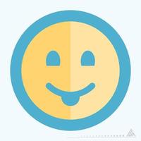 Icon Emoticon Tongue - Flat Style vector