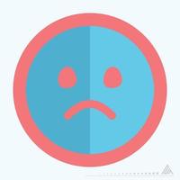 icono emoticon triste - estilo plano vector