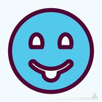 Icon Emoticon Tongue - Color Line Cut Style vector