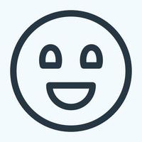 icono emoticon feliz - estilo de línea vector