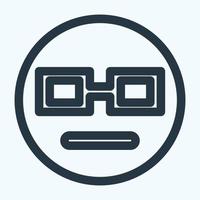 Icon Emoticon Geek - Line Style vector