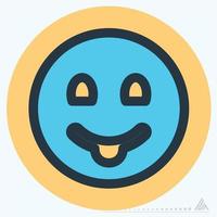 Icon Emoticon Tongue - Color Mate Style vector